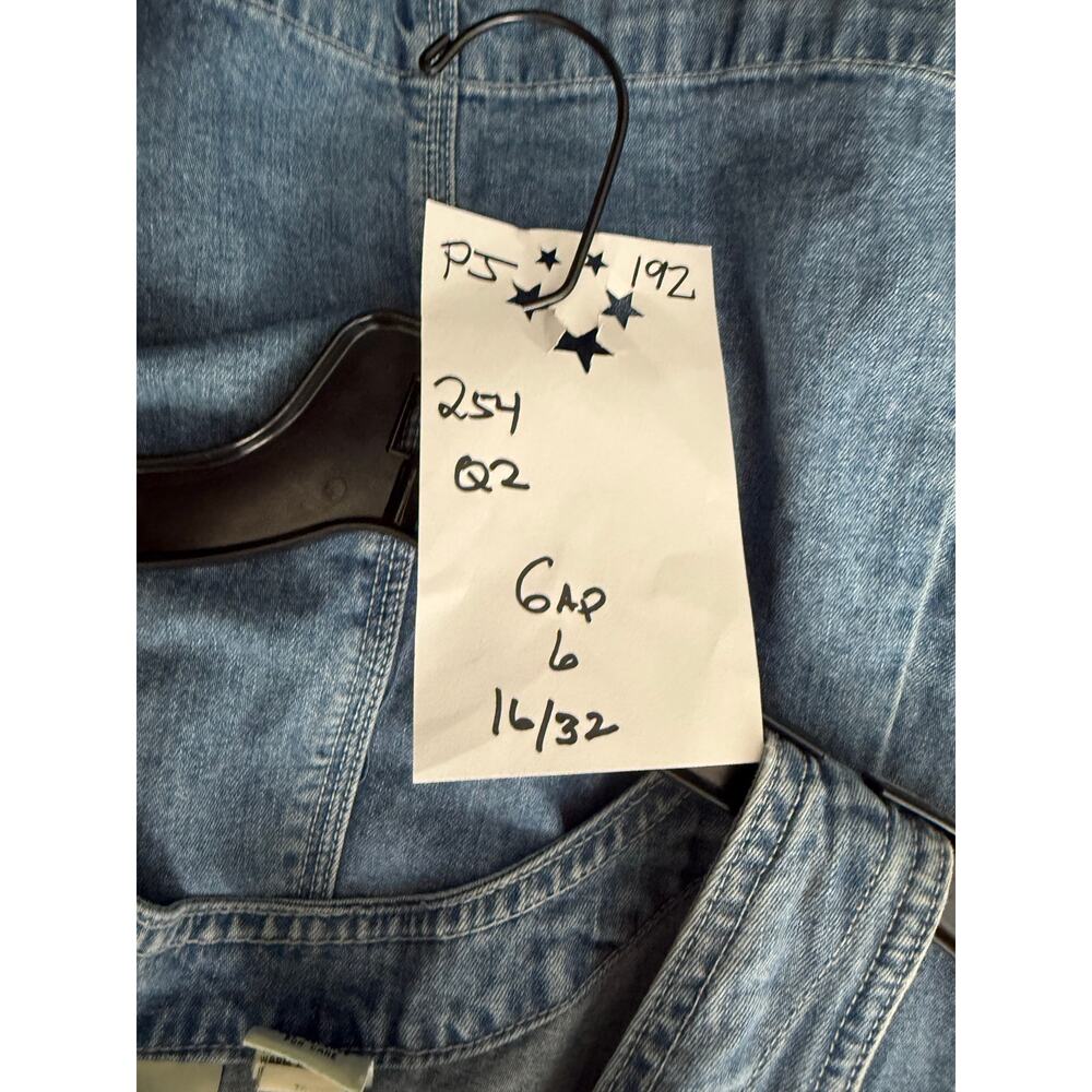 Vintage Gap Denim Dress Women's 6 Blue Button Down Sleeveless Cottage Core - Picture 3 of 7
